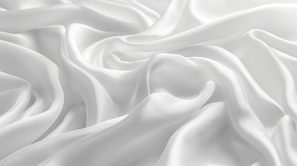 Obraz premium Smooth flowing white silk fabric. Generative AI 