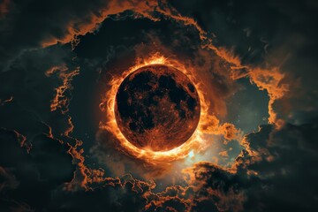 Fototapeta premium A solar eclipse occurs when the sun, moon, and earth align.