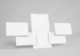 White blank website browser mockup for web layouts