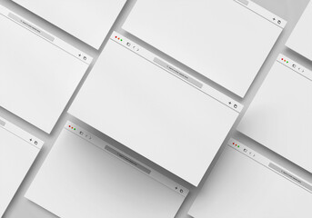 White blank website browser mockup for web layouts