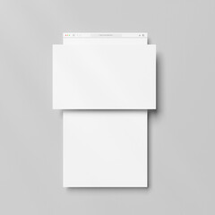White blank website browser mockup for web layouts