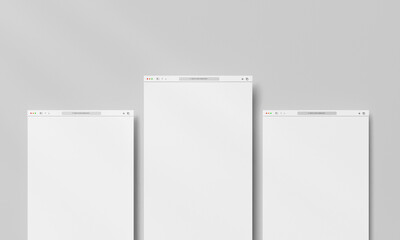 White blank website browser mockup for web layouts
