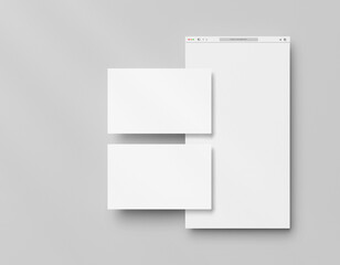White blank website browser mockup for web layouts