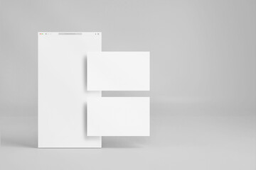 White blank website browser mockup for web layouts