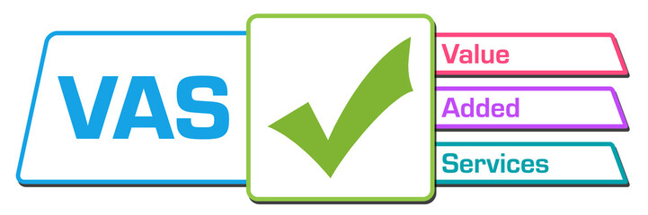 VAS - Value Added Services Colorful Rounded Squares Symbol Horizontal 