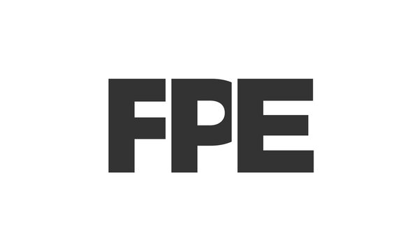 FPE logo design template with strong and modern bold text. Initial based vector logotype featuring simple and minimal typography. Trendy company identity.