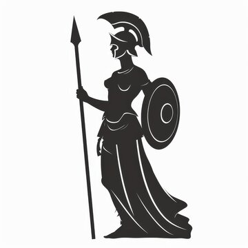 recommend clip art: Featuring a helmet, spear, shield, and shield of a woman warrior.