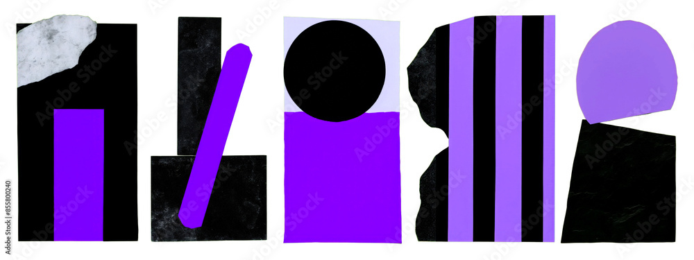 Poster abstract shape png element set on transparent background