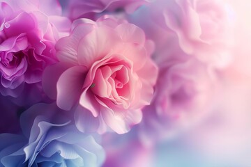 Obraz premium colorful pink and purple roses background, in the style of accurate and detailed, violet, purple