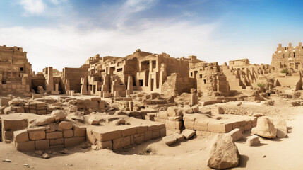 Ancient architectural structure of historical civilization, famous cultural monument of tourism and travel.