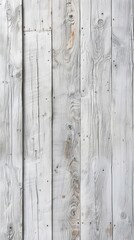 Naklejka premium Whitewashed wooden wall with vertical planks.