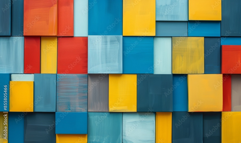 Poster of full frame shot of colorful blocks arranged in even shape representing abstract background