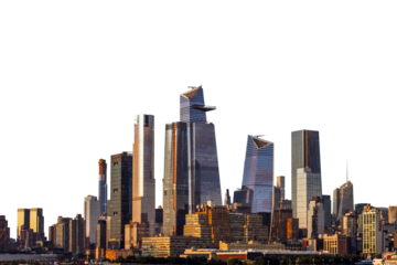 New York skyline isolated on white background, concept of urban architecture