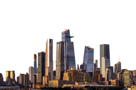 New York skyline isolated on white background, concept of urban architecture