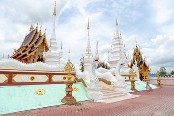 Wat Phiphat Mongkhon, a tourist attraction in Sukhothai, a beautiful temple with outstanding architecture in Thung Saliam and a very famous temple in Thailand.