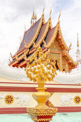 Wat Phiphat Mongkhon, a tourist attraction in Sukhothai, a beautiful temple with outstanding architecture in Thung Saliam and a very famous temple in Thailand.