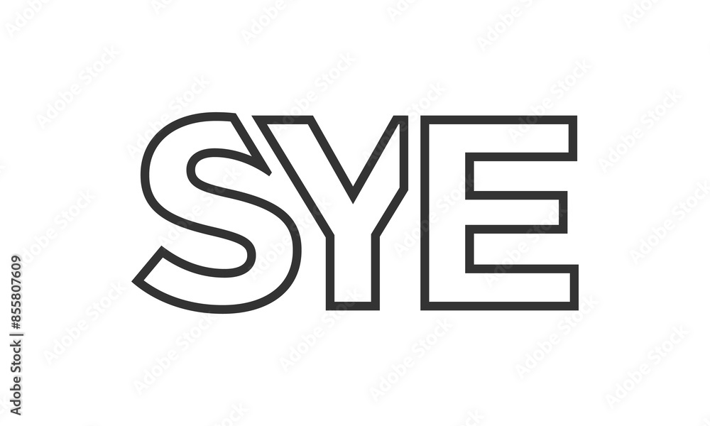 Poster sye logo design template with strong and modern bold text. initial based vector logotype featuring s
