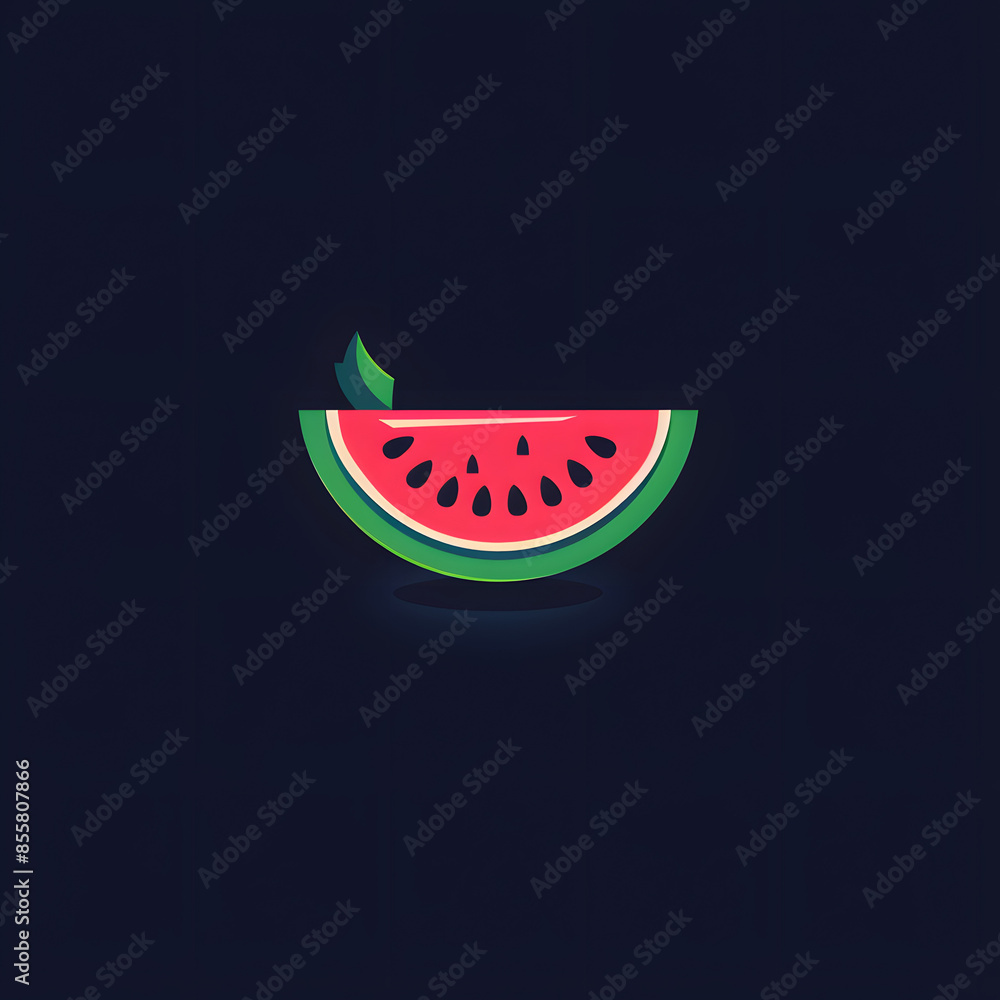 Poster generate simple logo in shape of watermelon
