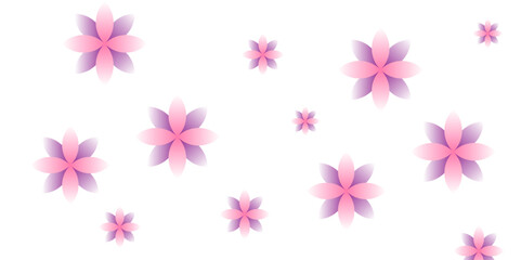 set of pink flowers glowing in the fog