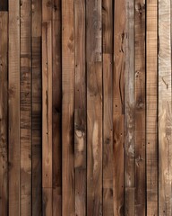 Rustic wooden wall with vertical planks in brown tones