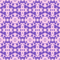 Blue and white watercolor ornament painted with watercolor on paper.