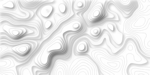 Vector geography landscape Topo contour map on white background, Topographic contour lines. Seamless pattern with lines Topographic map. Geographic mountain relief diagram line wave carve pattern.