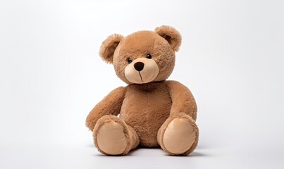 Obraz premium kids toy brown teddy bear on white background