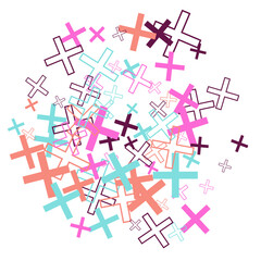 Object fountain organized from random sparcle star pictographs as fireworks.