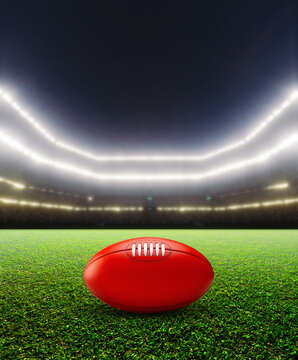 Aussie Rules Floodlit Stadium Night