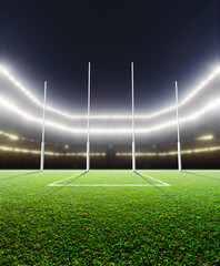 Aussie Rules Floodlit Stadium Night © alswart