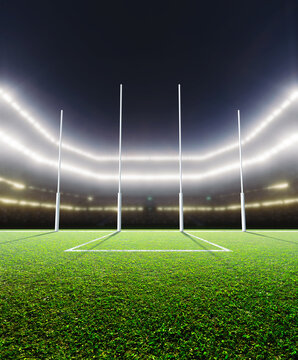 Aussie Rules Floodlit Stadium Night