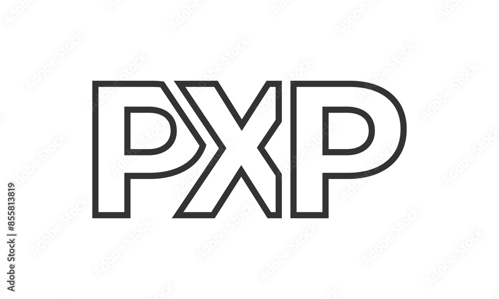 Poster pxp logo design template with strong and modern bold text. initial based vector logotype featuring s