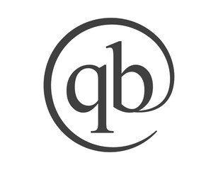 QB logo from two letter with circle shape email sign style. Q and B round logotype of business company