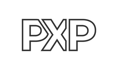 PXP logo design template with strong and modern bold text. Initial based vector logotype featuring simple and minimal typography. Trendy company identity.