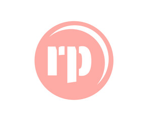RP sport emblem or team logotype. Ball logo with a combination of Initial letter R and P for balls shop, sports company, training, club badge.
