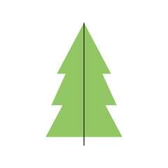 Forest trees and natural botanical various plants collection, vegetation in modern and abstract simple style, natural landscape flat vector illustration on white background.
