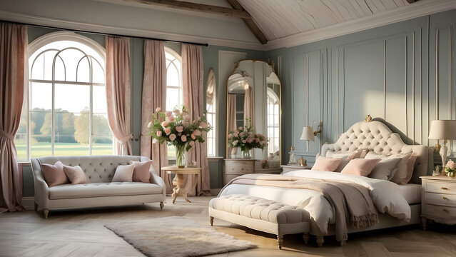 Elegant traditional bedroom with classic design