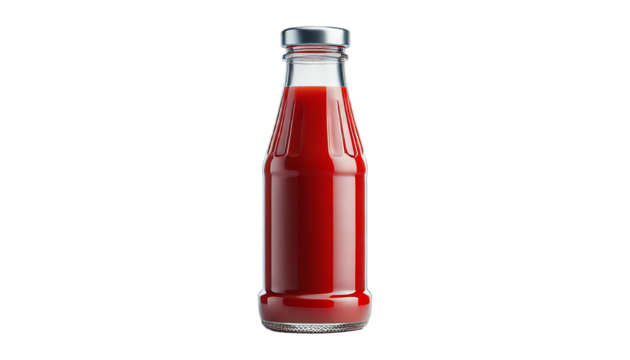 Ketchup bottle isolated on transparent or white background