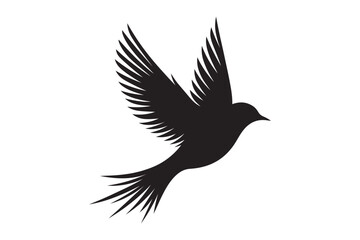 Flying bird silhouette vector illustration 