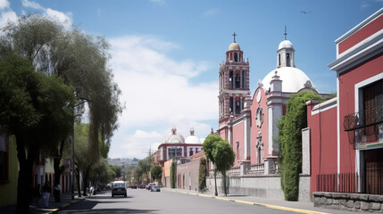 Catholic religious architectural medieval building Santa Rosa de Lima. AI generated.