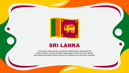 Sri Lanka Flag Abstract Background Flat Design Template. Sri Lanka Independence Day Banner Wallpaper Vector Illustration. Sri Lanka Flag