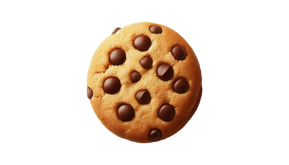 Chocolate chip cookies  isolated on transparent or white background