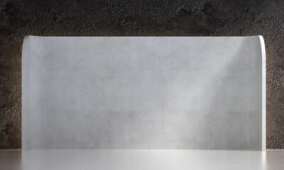 Fototapeta premium The interior and design decor of living room and white concrete texture wall background. 3d rendering