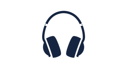 a blue headphones on a white background