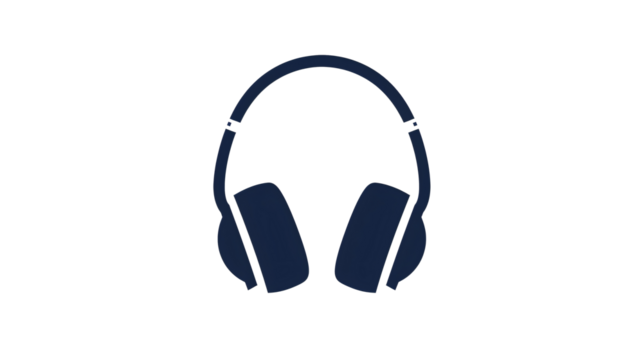 a blue headphones on a white background