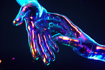 a close up of a robot's hands