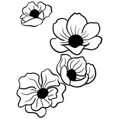 Hand drawn flower buds vector illustration