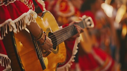 Fiesta in Sevilla: Beautiful Woman in a Retro Dress Dancing Flamenco to Traditional Spanish Music