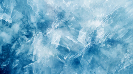 Obraz premium Closeup of an ice surface with intricate patterns and textures. Light blue background backdrop