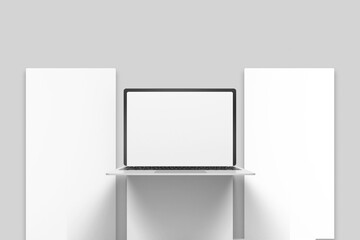Mackbook screen with white blank website browser mockup